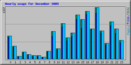Hourly usage for December 2005