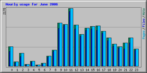 Hourly usage for June 2006