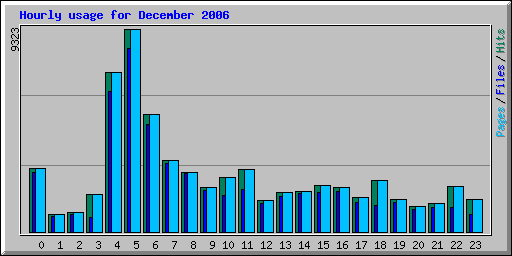 Hourly usage for December 2006