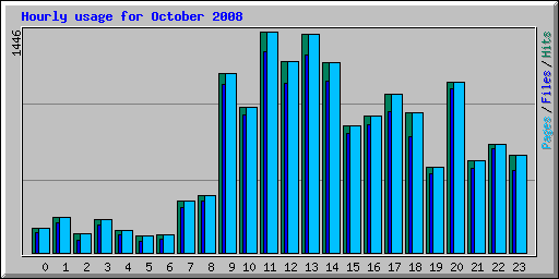 Hourly usage for October 2008