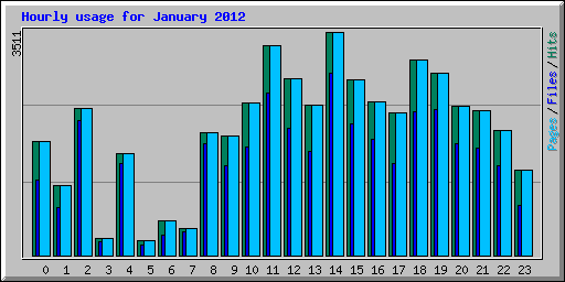 Hourly usage for January 2012